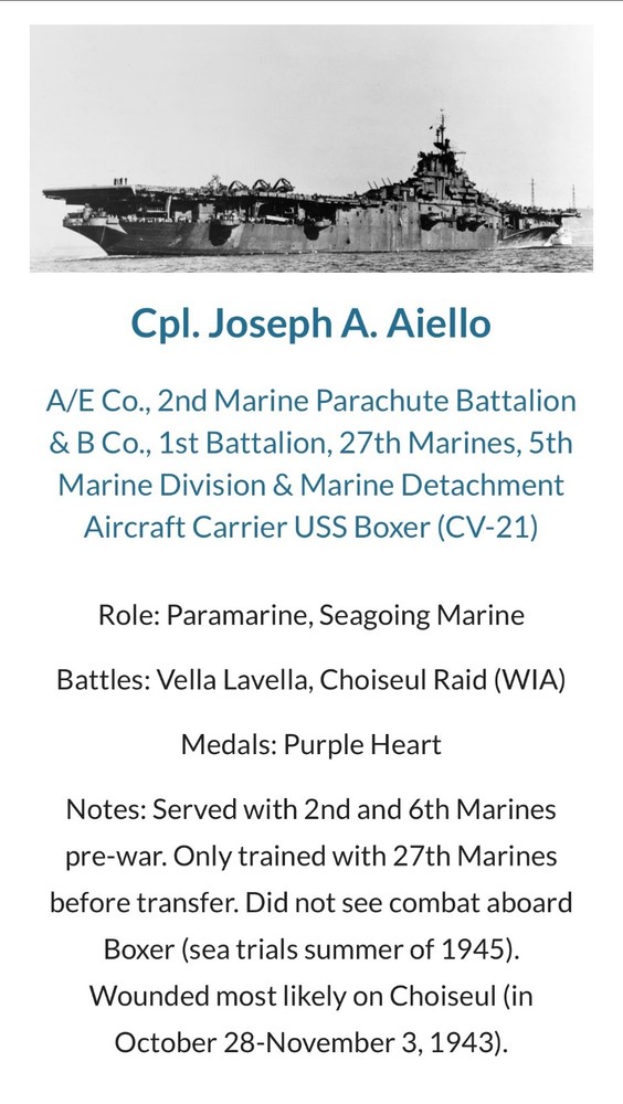 WW2 USMC Marine Dog Tag Paramarine 2nd Parachute Battalion