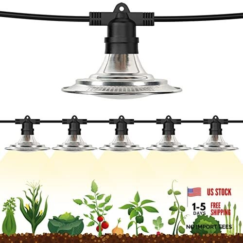 LED Grow String Lights for Indoor Plants Waterproof,Adjustable Length 6 Lights