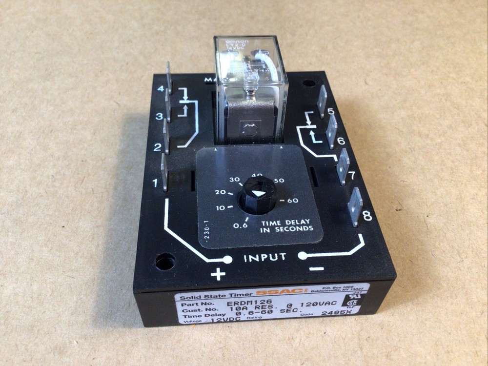 SSAC 10A 120VAC 0.6-60 SEC Time Delay Solid State Timer ERDM126