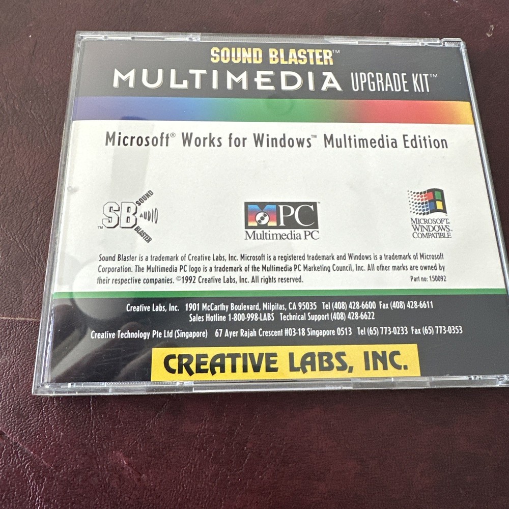 Sound Blaster Multimedia Upgrade Kit Microsoft Works Windows 1992 CD PC Computer
