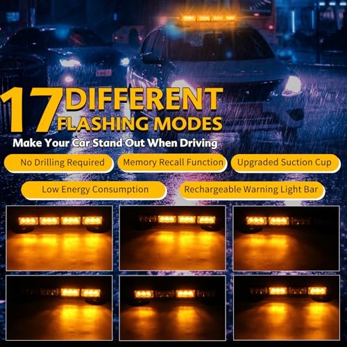 Rechargeable Emergency Strobe Light,12 LED Rooftop Emergency Hazard Strobe