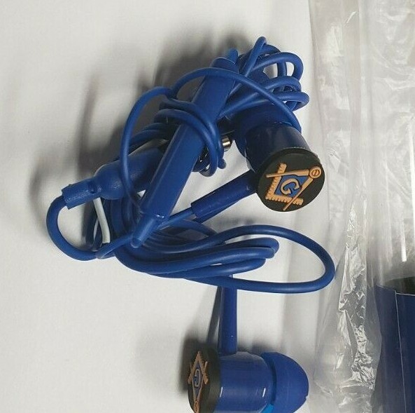 Masonic Performance Ear Buds With Microphone - Blue and New in Package