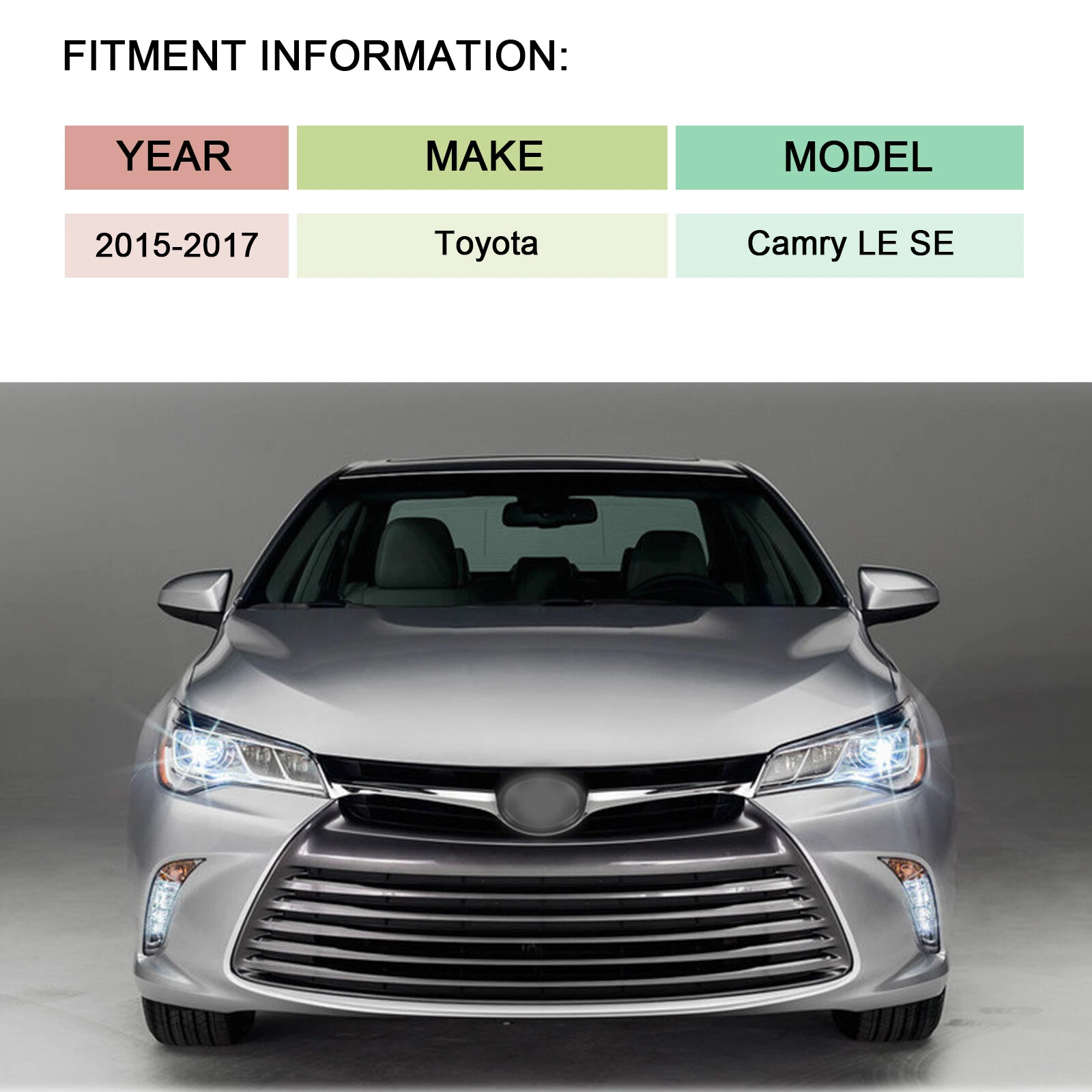 Headlights For 2015 2016 2017 Toyota Camry LE SE XLE XSE Projector Headlamp Pair