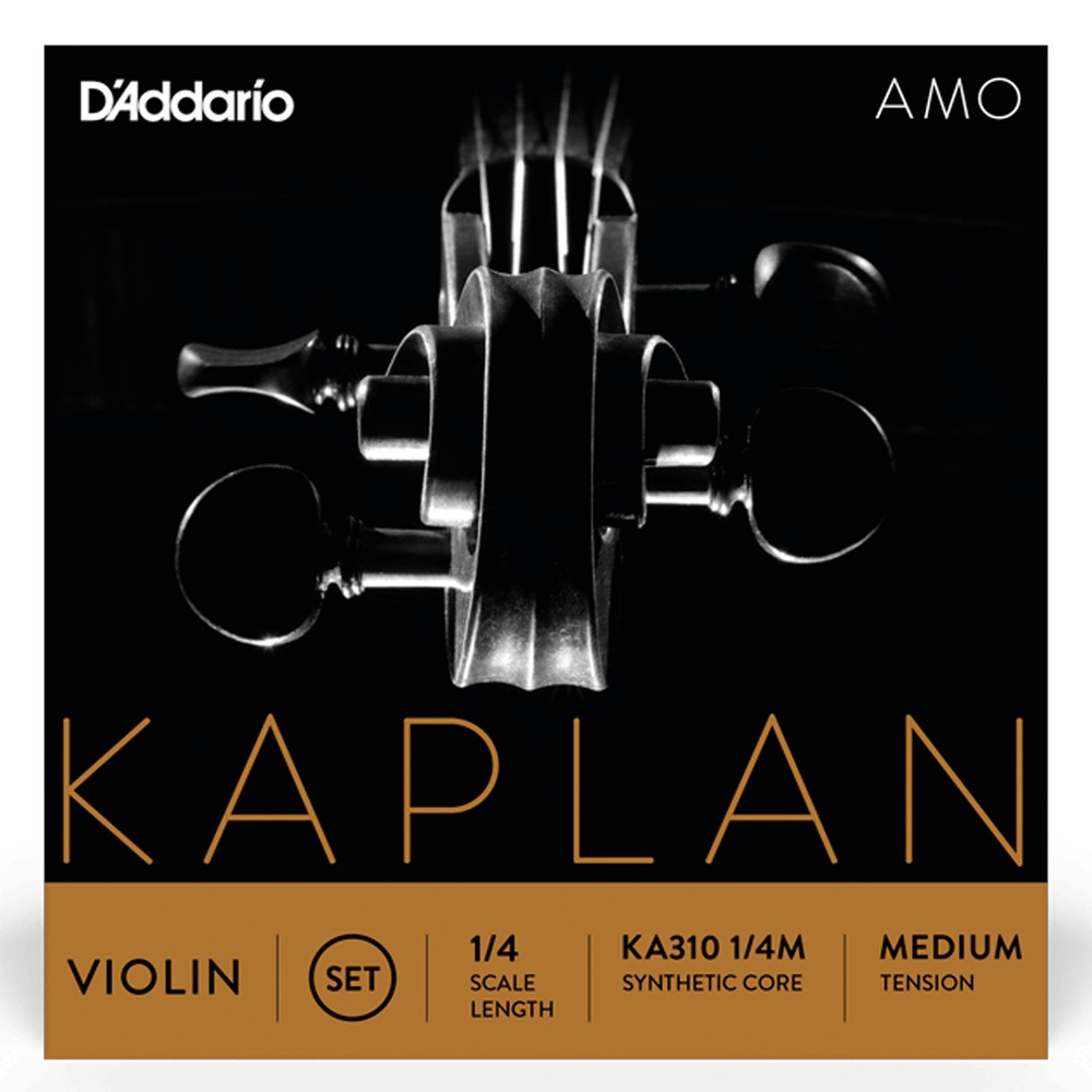 D'Addario Kaplan Amo Violin String Set, 1/4 Scale, Medium Tension
