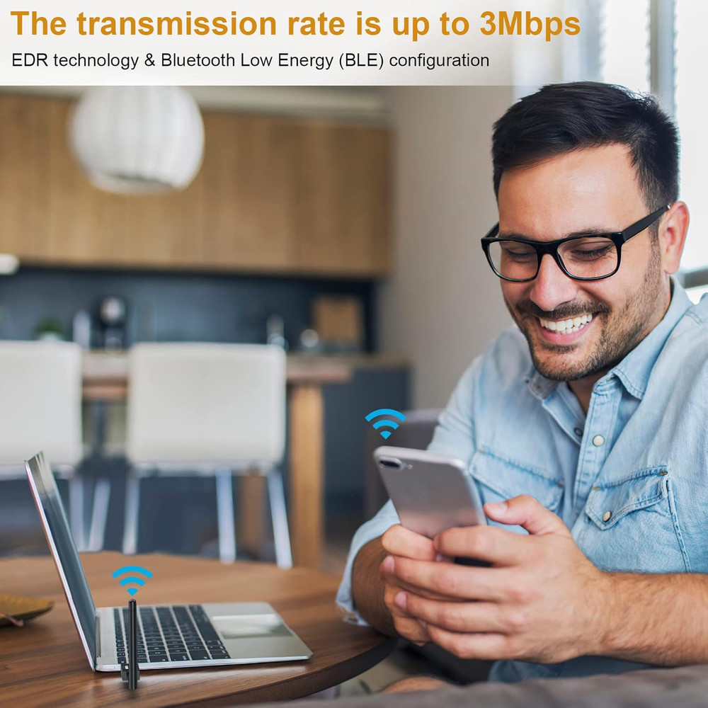 Long Range USB Bluetooth 5.3 Adapter for Desktop PC - 328FT Wireless Transfer Fo