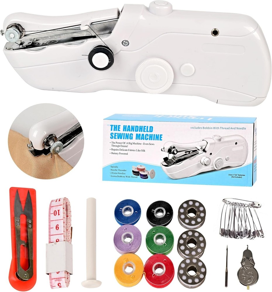 Versatile Handheld Sewing Machine - Battery and USB Powered, Ideal for Fabrics