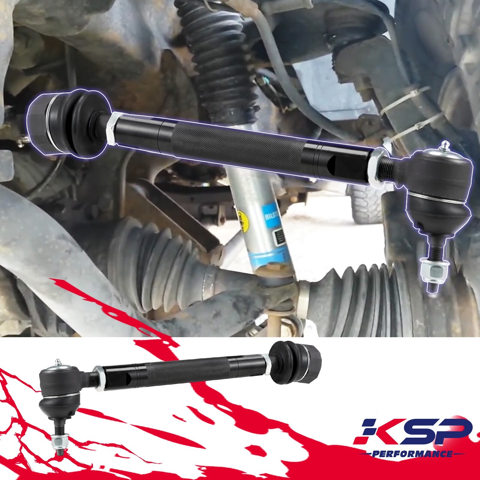 KSP 2500HD Tie Rod Kit For 2001-2010 Chevy Silverado/GMC Sierra 2500HD 3500HD