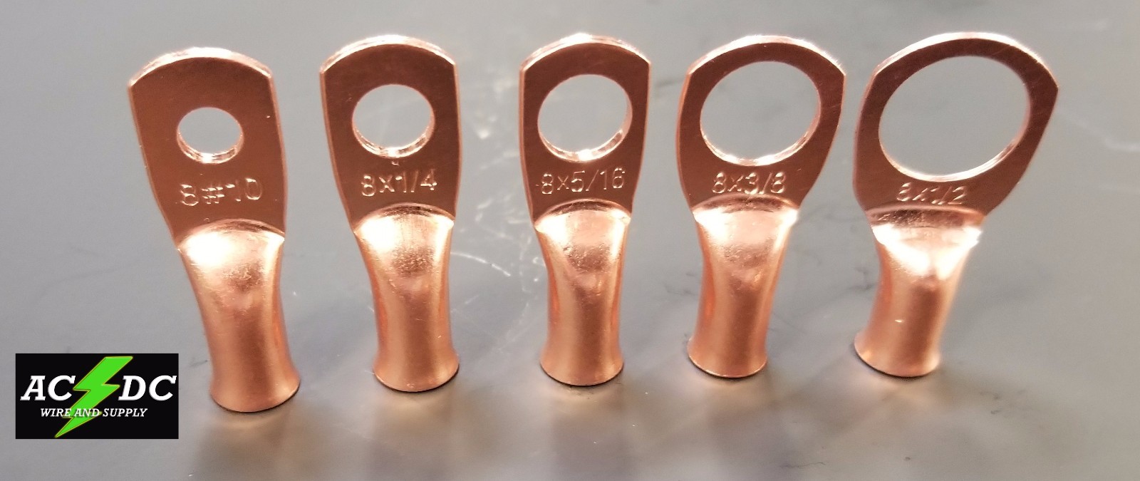 AC/DC WIRE Bare Copper Lug Ring Terminals Battery Wire Welding Cable AWG