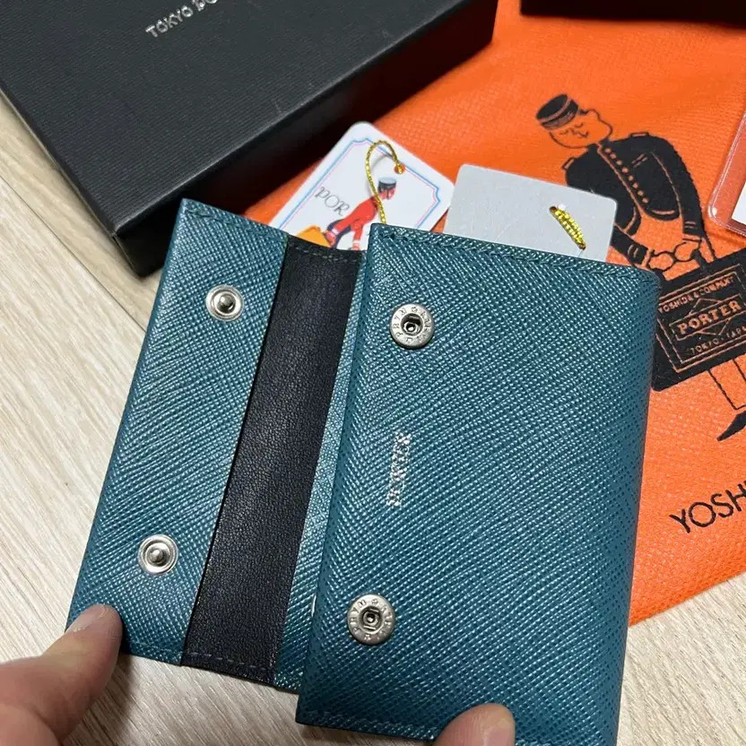Porter Key Case Turquoise Italy Leather