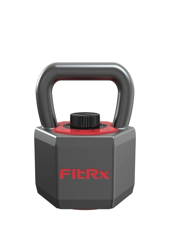 FitRx 25 lbs SmartStack Wide handle Adjustable Kettlebell, 40 lbs, Black