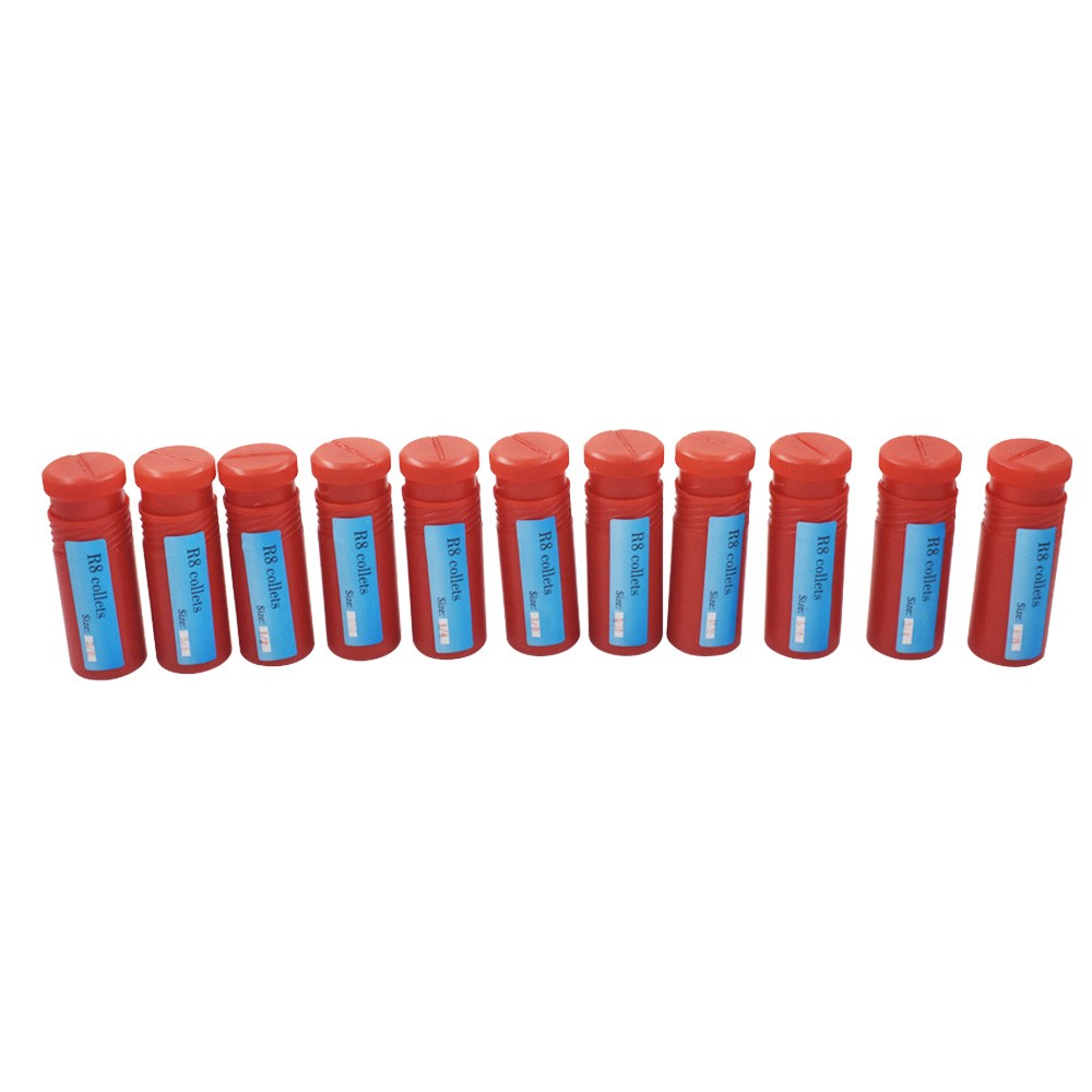 11Pcs R8 Collet Set 1/8" 3/16" 1/4" 5/16" 3/8" 7/16" 1/2" 9/16" 5/8" 11/16" 3/4"