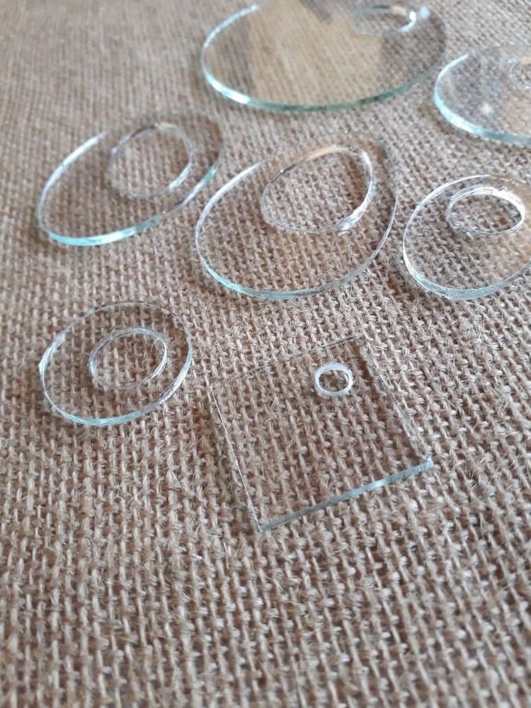 Glass FLOAT CUTS for FUSING. Drill circles, Ovals, squares 50 PCS. PREMIUM QLT