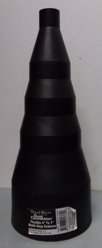WoodRiver Flexible 4" to 1" Multi-Step Reducer Dust Collection Fitting