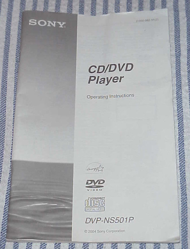 OPERATING INSTRUCTIONS for SONY DVP-NS501P DVD/CD PLAYER