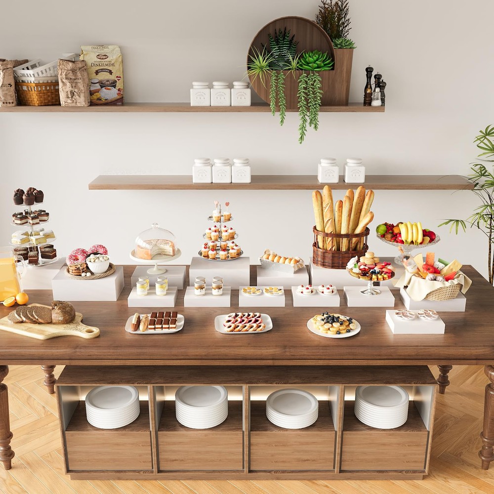 Buffet Risers, Food Risers for Buffet Table, Display Stand Shelf for Catering...