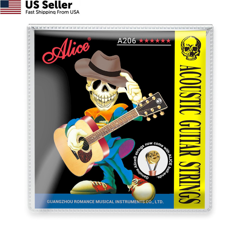 Alice Acoustic Guitar Strings Set - 6-String Phosphor Bronze(Bronze, Coating)