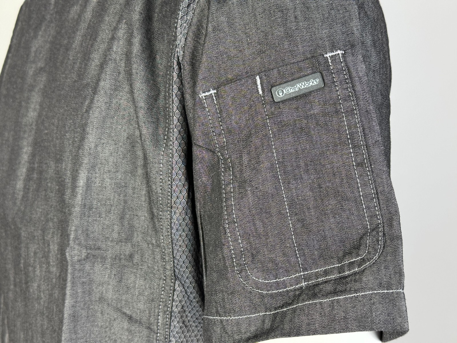 Chef Works Urban Delancey Chef Coat Mens M NWT Short Sleeve Stretch SEZ01