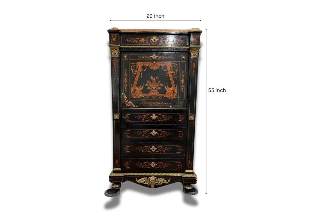 Antique painted Asian Abattant