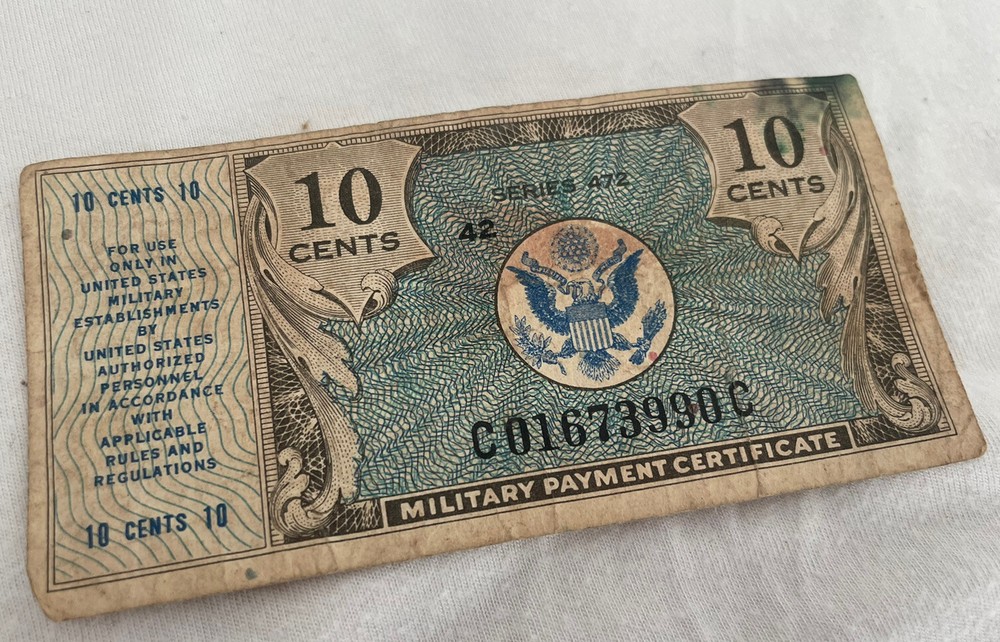 1948 10 Cent Military Pay Certificate Series 472
