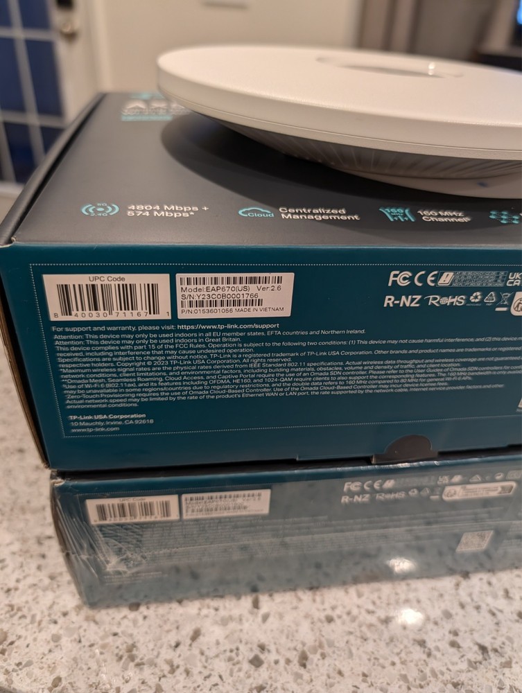 3 x TP-LINK EAP670 AX5400 WiFi 6 Ceiling Mount PoE+ Access Point (bundle)
