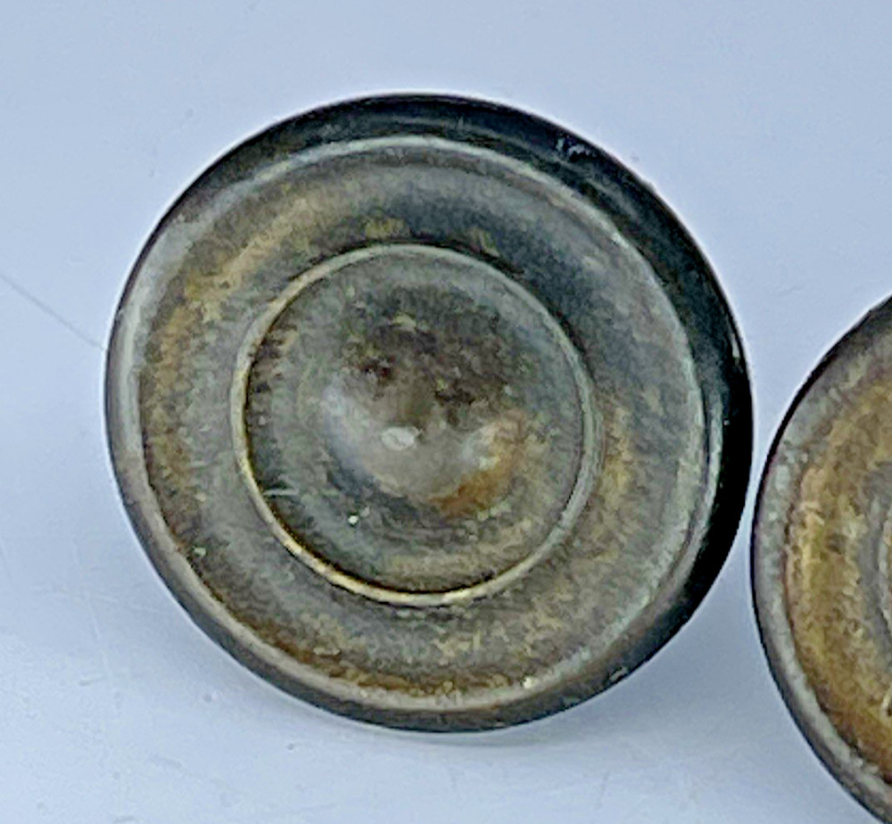 2 Bronze Spiral Antique Primitive Farmhouse Cottage Dresser Draw Pull Knobs