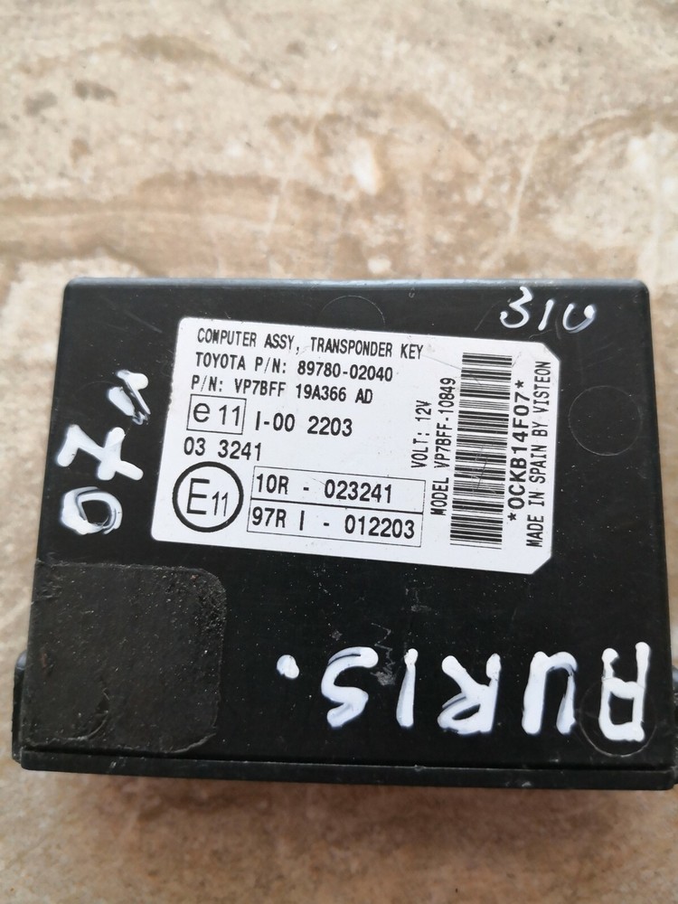 Toyota Auris 2007/Immobilizer Control Module Unit/89780-02040