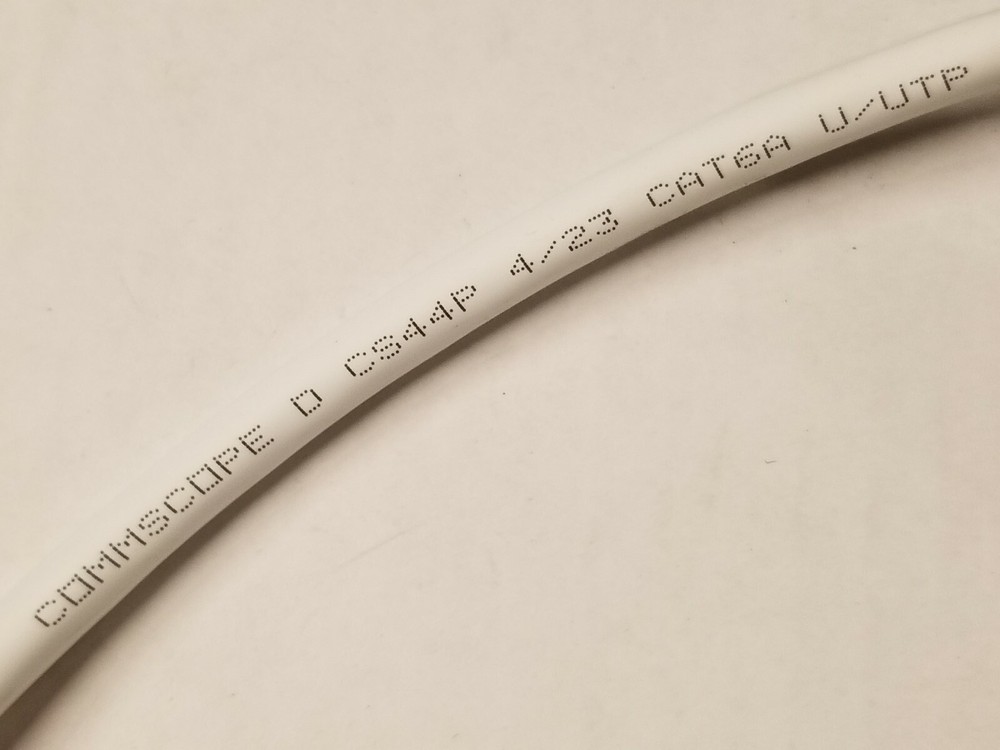 Commscope CS44P Cat6A U/UTP Network Ethernet 10G 10Gig Cable Plenum White /50ft