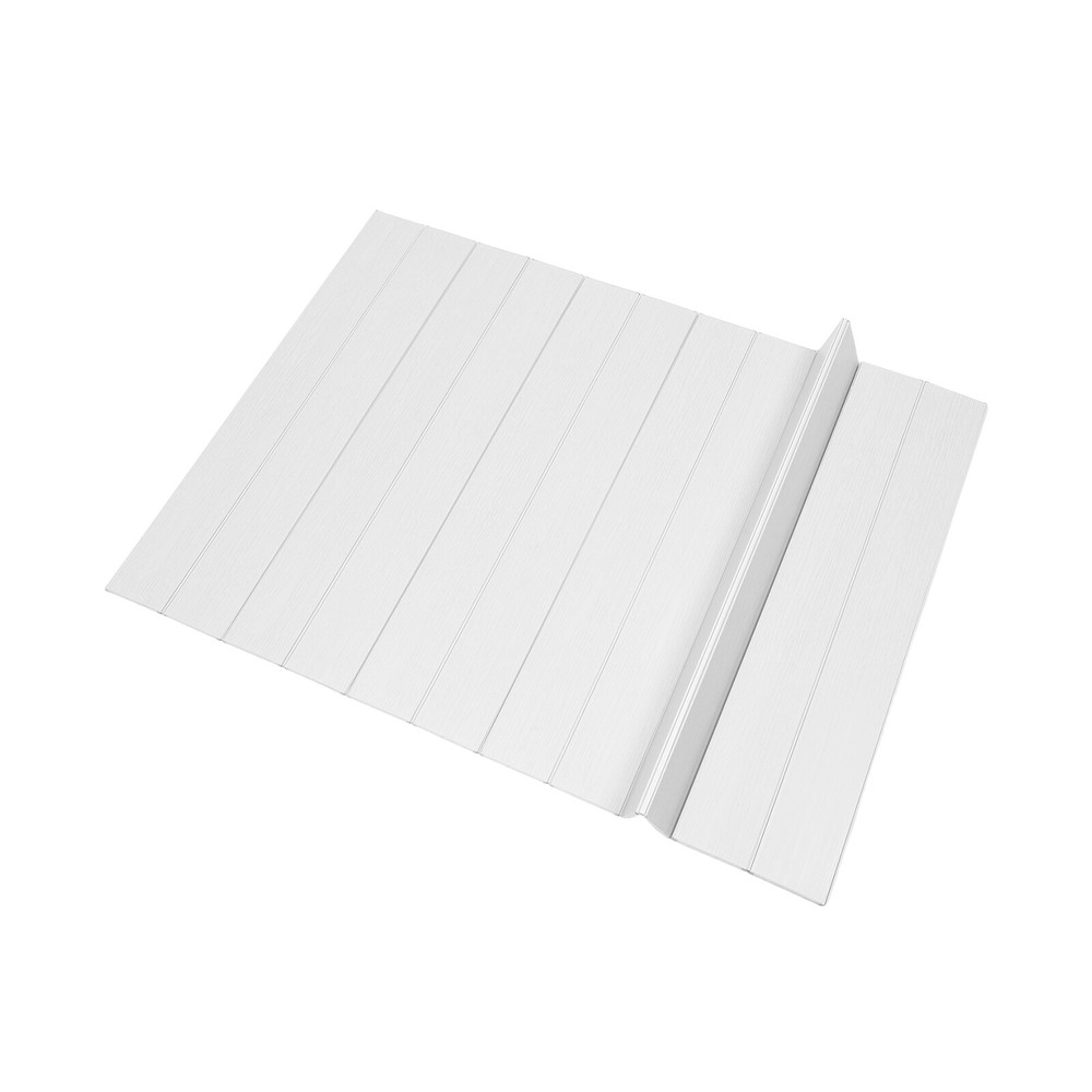 160*80cm Bath Cover Foldable White wood grain Rectangular Bath Lid for Bathroom