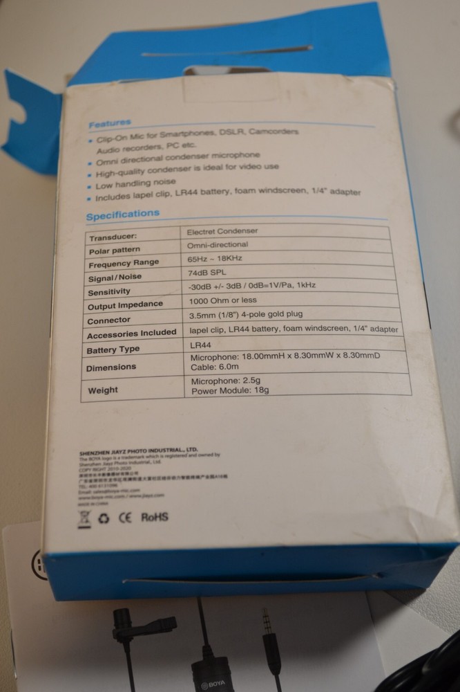 BOYA BY-M1 Omnidirectional Lavalier Microphone