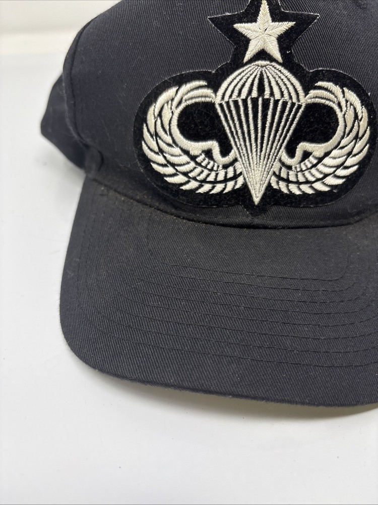 Master Paratrooper Wings Logo Patch Black Baseball Cap Baseball Hat