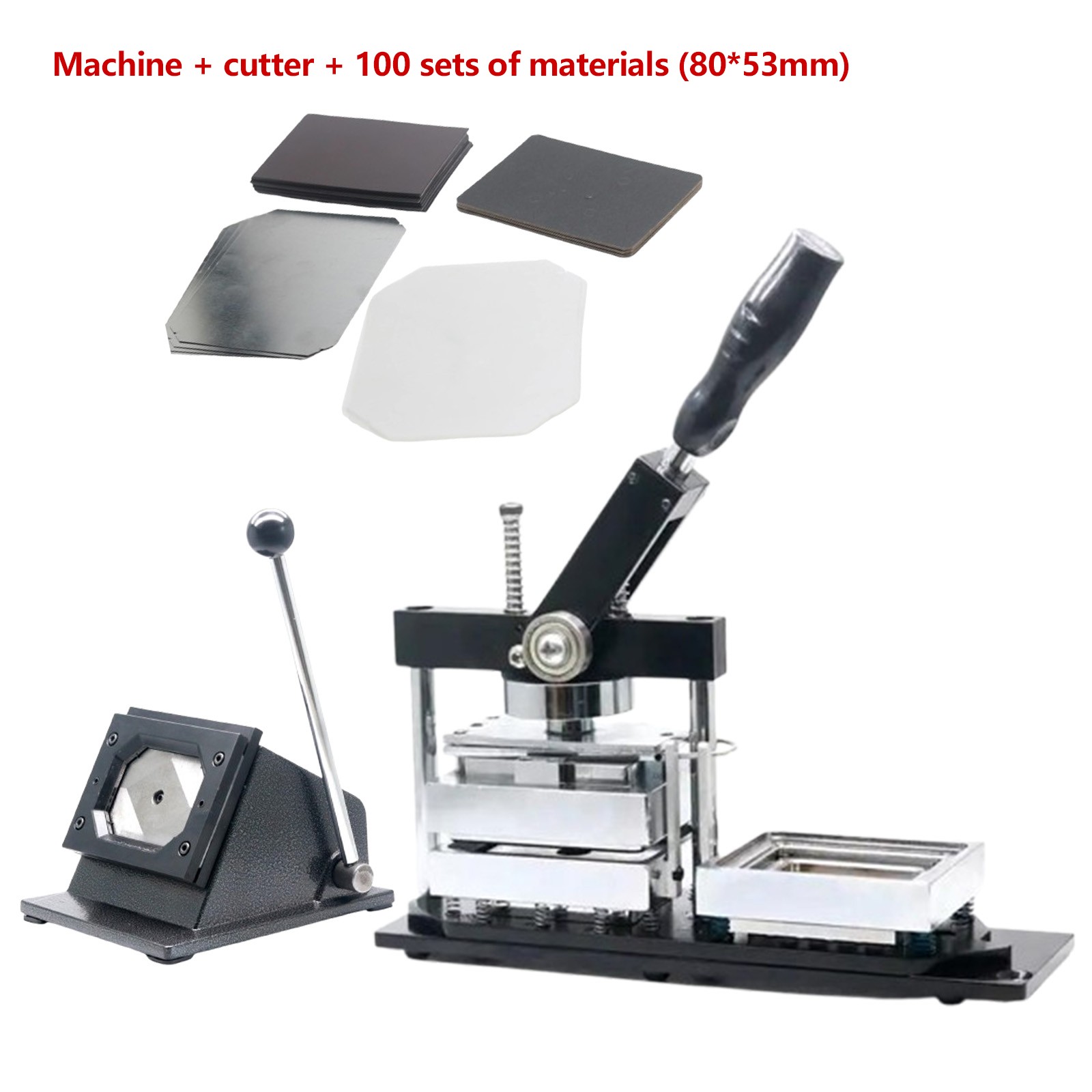 80*53mm Fridge Magnet Making Machine Kit with Paper Cutter & 100 Sets Material