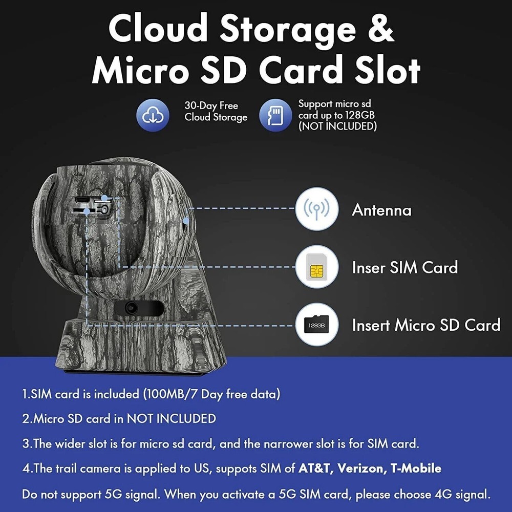 4G LTE Mobile Security Camera System Wireless Solar Battery Pan With SIM Card