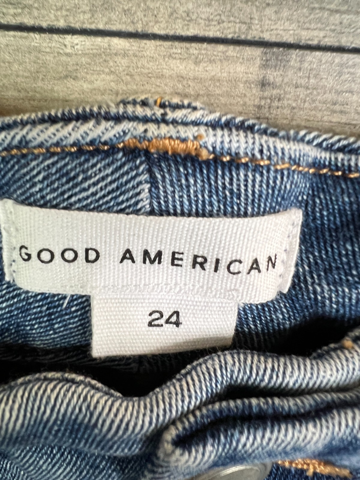 Good American Jeans Size 24 UK 26 Blue Good Waist Crop High Skinny Basic