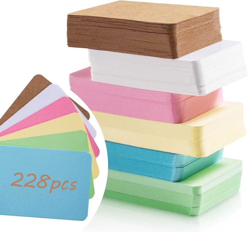 Primbeeks 228pcs Premium Blank Business Cards, 6 Colors
