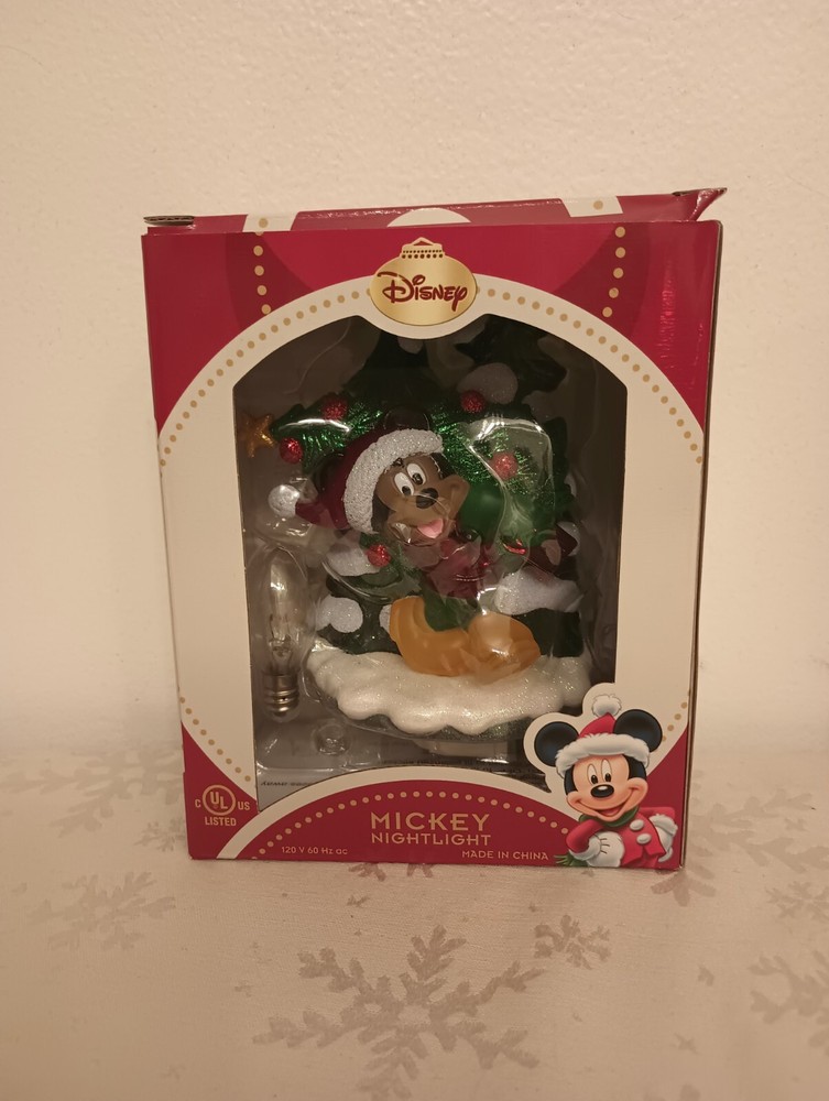 Disney Pluto & Mickey Mouse Nightlight Christmas Tree Doghouse Plug In