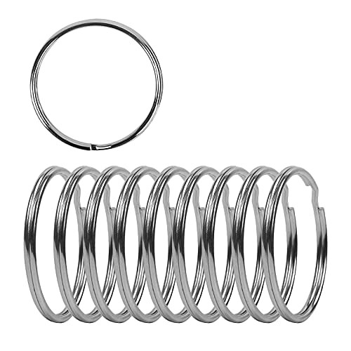 2 Inch Flat Key Rings - Large Split Key Rings - Silver Steel Round Edged