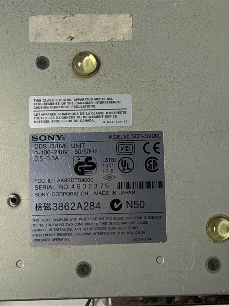Sony SDT-S9000 DDS Drive Unit