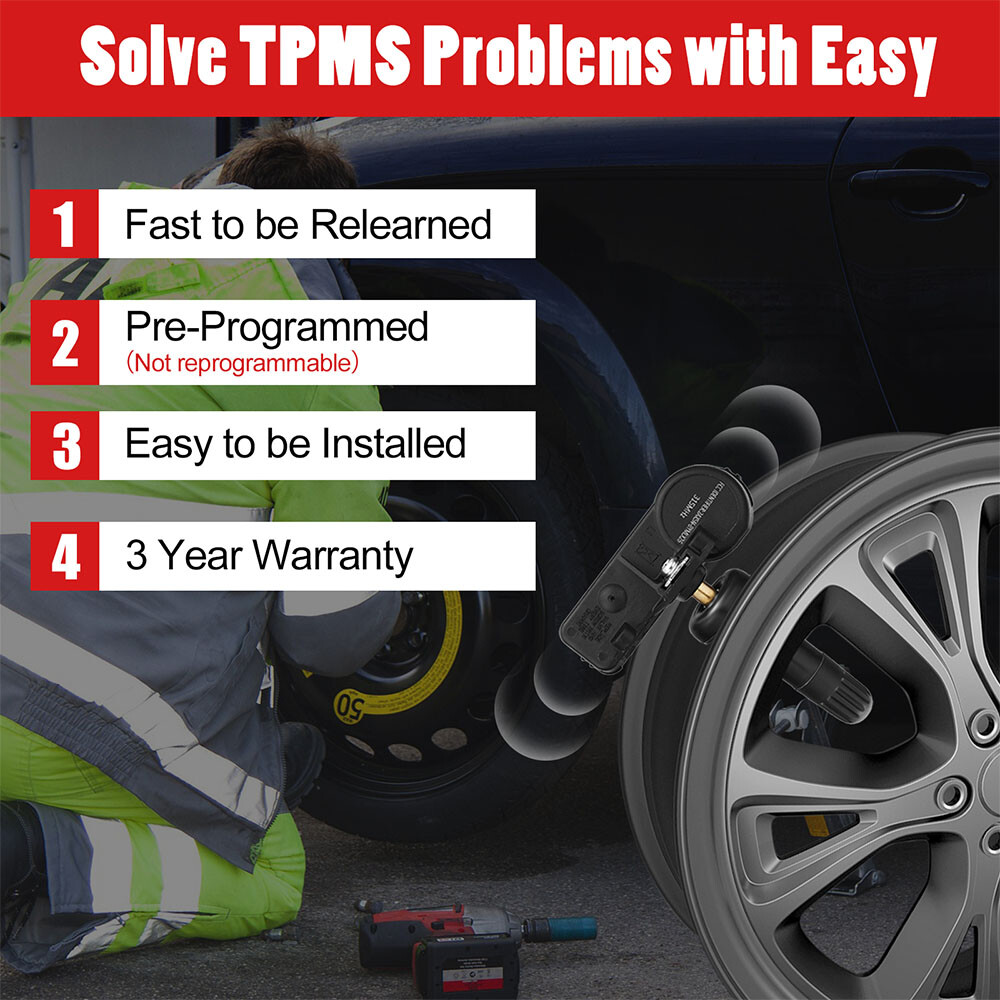 (4) OEM TPMS Tire Pressure Monitoring Sensors for Chevy GMC 13586335/13598771