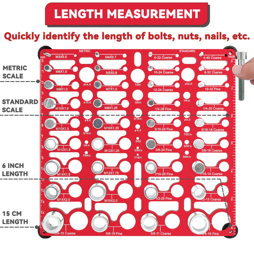 55 Nut and Bolt Thread Checker Thread Checker Standard and Metric