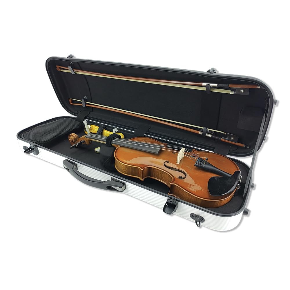 Vetimobato Hard Shell Violin Case, 4/4 Full Size Carbon Fiber Rectangular Violin