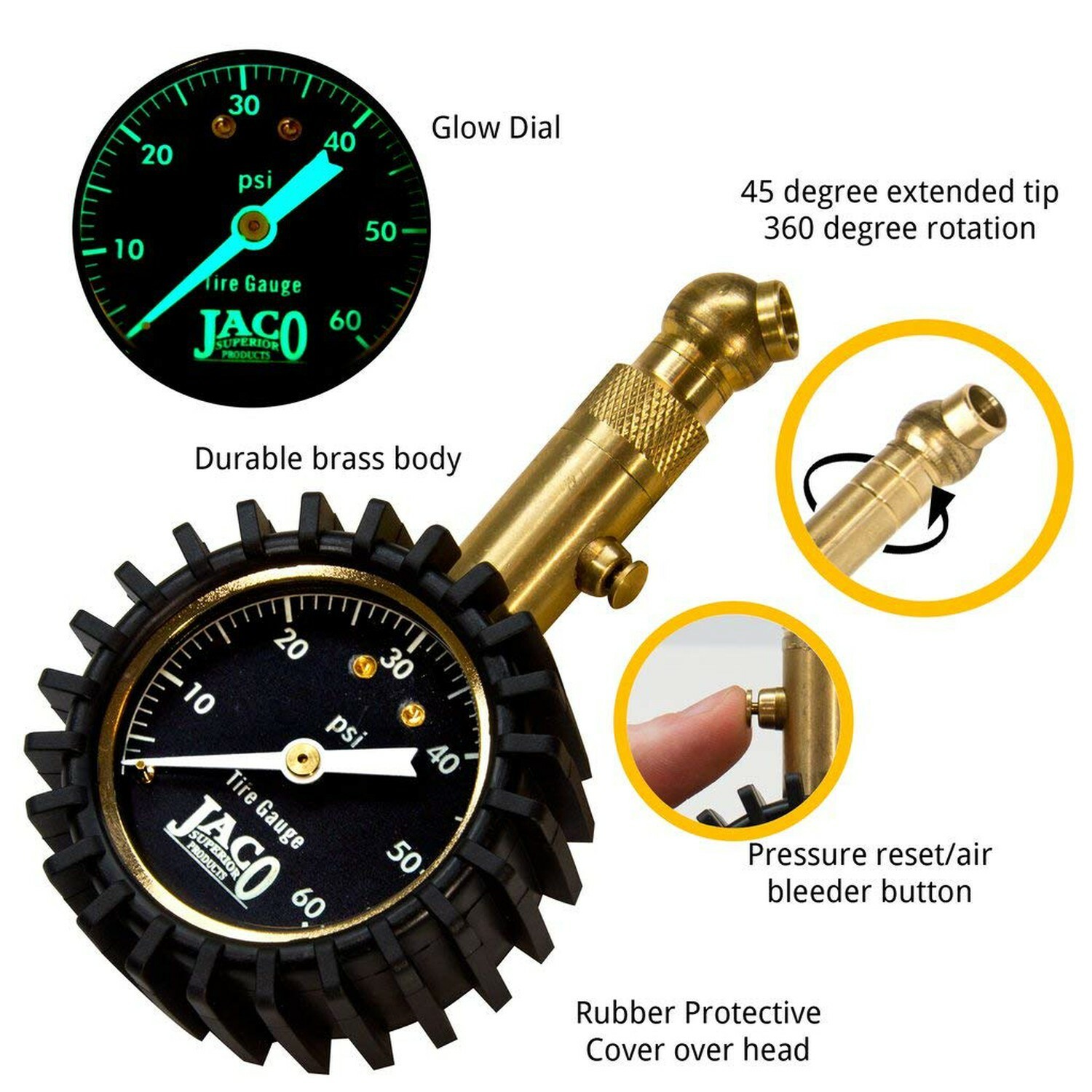 JACO Elite™ Tire Pressure Gauge - 60 PSI