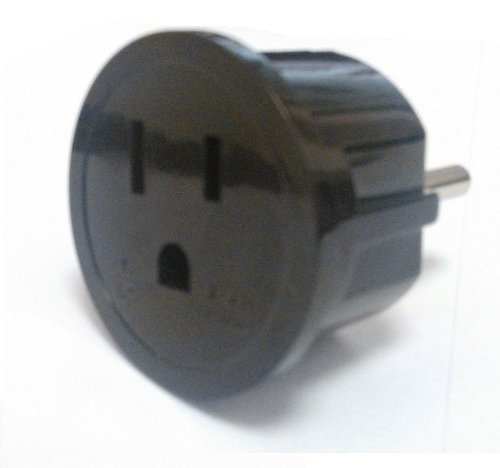 PLUG ADAPTER CONVERTS UNIVERSAL PLUGS TO GERMAN SCHUKO