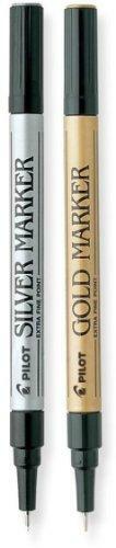 PILOT Metallic Permanent Paint Markers, 1 Each Gold & Silver, Extra Fine Point,