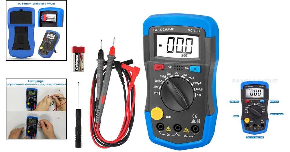 Versatile Capacitor Tester with Backlight - Essential Multimeter for Any Toolkit
