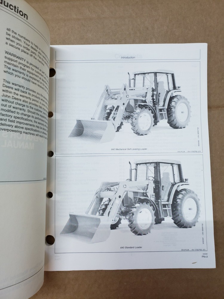 ONE John Deere 640 Loader Operators Manual OMW47990