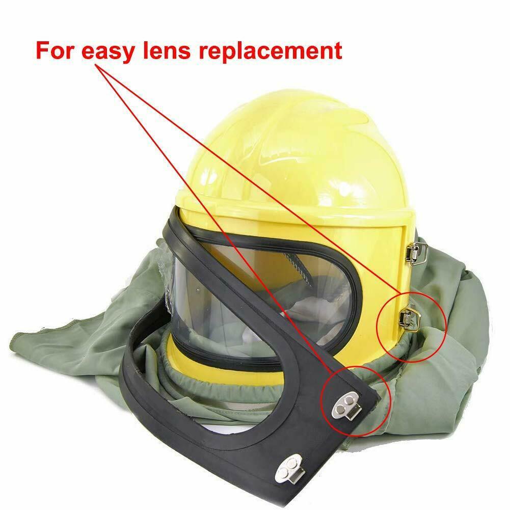 Safety Sandblast Helmet Sandblaster Sandblasting Hood Protector Gear+25PCS Lens