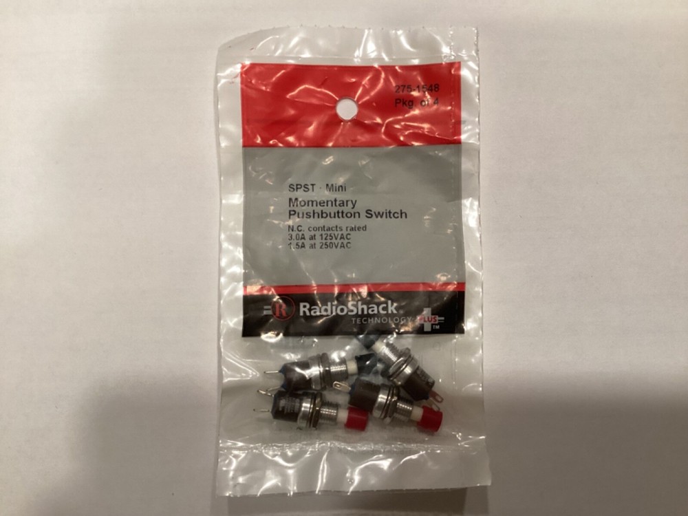 RadioShack SPST Mini Momentary Pushbutton Switch 275-1548 pack of 4