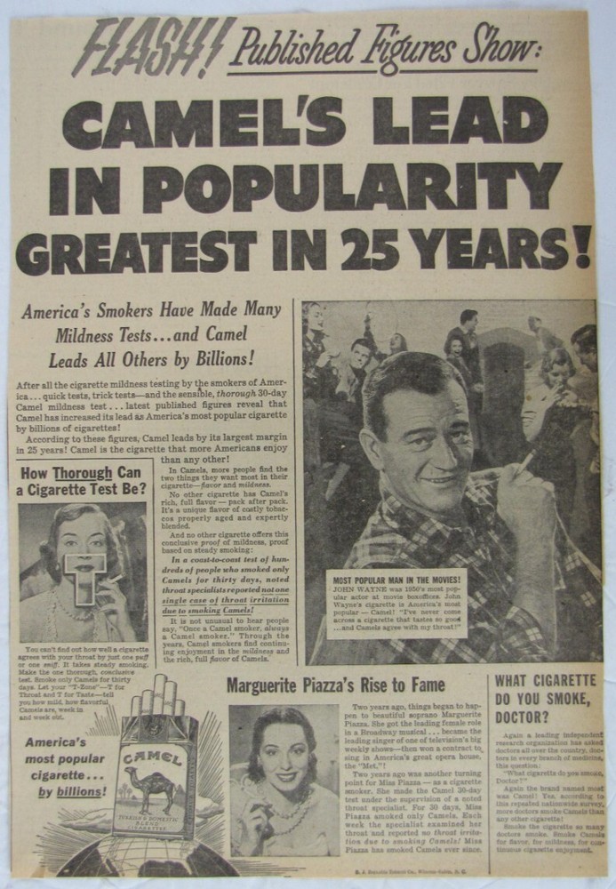 Vintage 1951 JOHN WAYNE Newspaper Print Ad