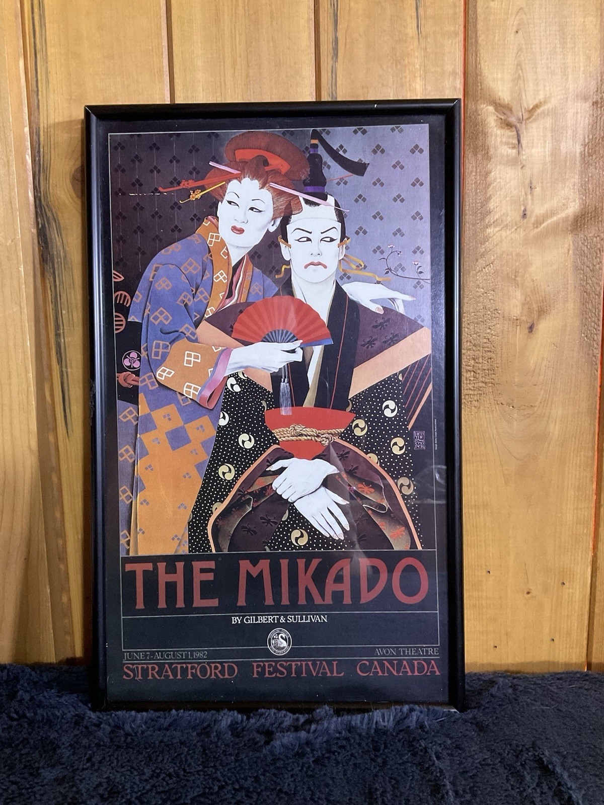 Vintage STRATFORD FESTIVAL Poster THE MIKADO Gilbert & Sullivan 14x9 framed