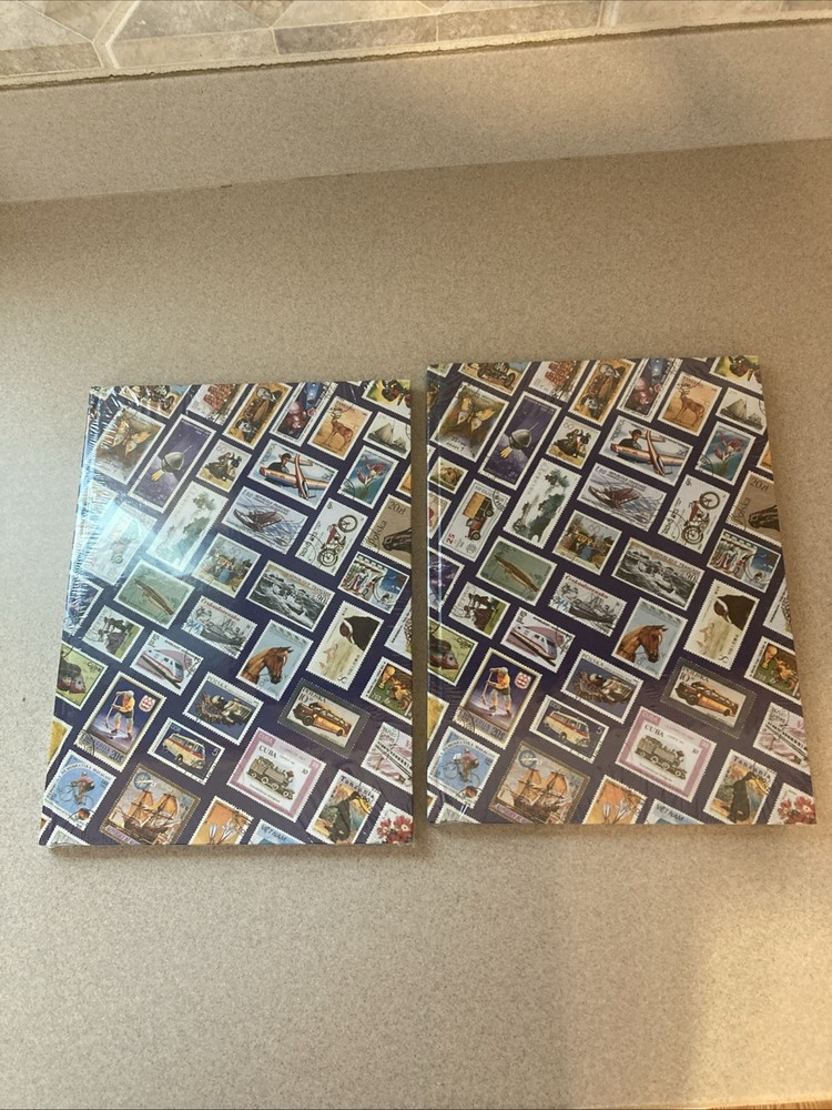 2 - Lighthouse Stamp Collecting Motiff 16 Page Stock Books - New, Blue